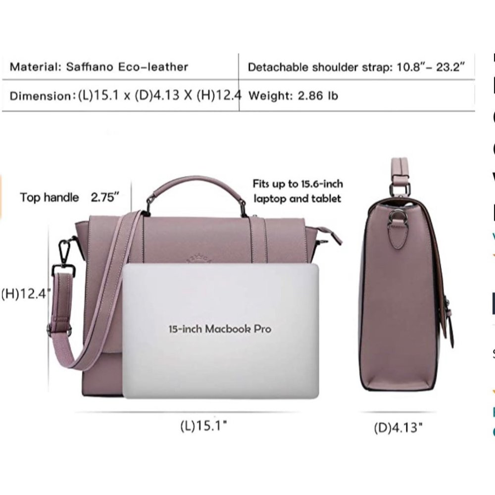Ease Gave Briefcase / Laptop Bag - Picture 6 of 8